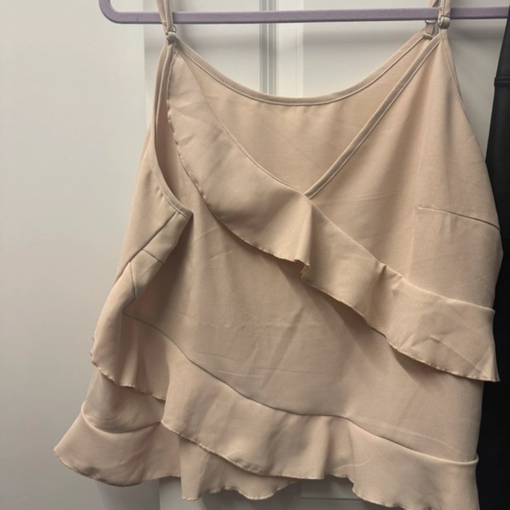 SHEIN Cream Layered Ruffle Camisole
